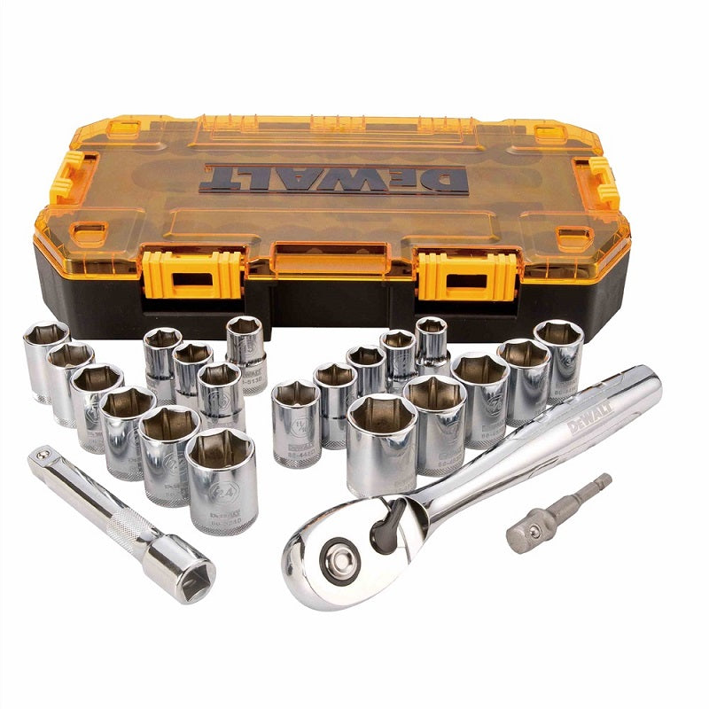 DeWalt 23pc 1/2in Drive Combination SAE/Metric Deep Socket Set with Case