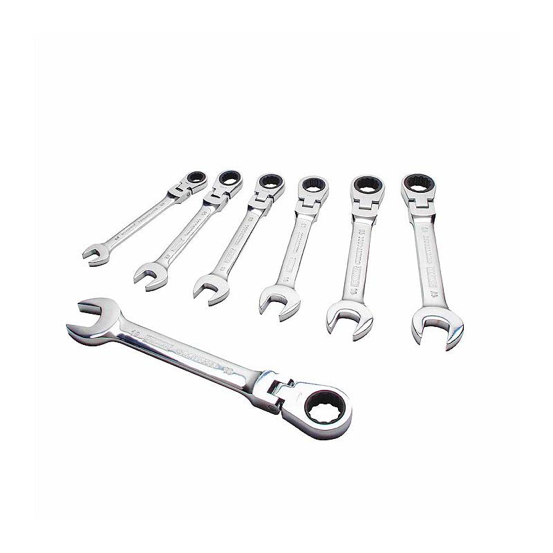 DeWalt 7pc Metric Flex Head Ratcheting Combination Wrench