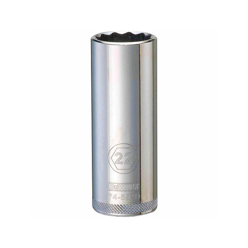 DeWalt 22mm 1/2in Drive 12pt Metric Deep Socket