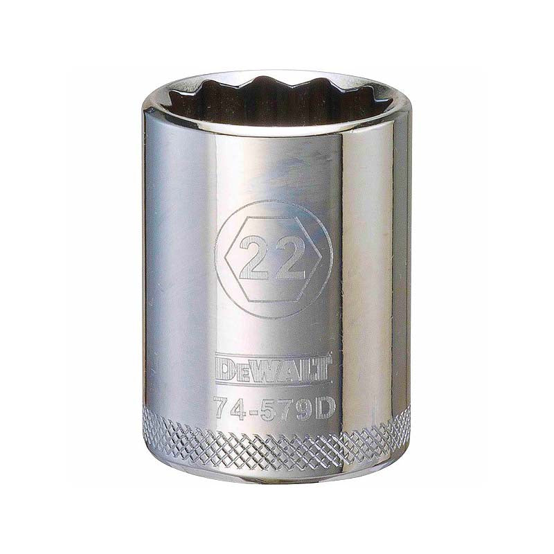 DeWalt 22mm 1/2in Drive 12pt Metric Socket