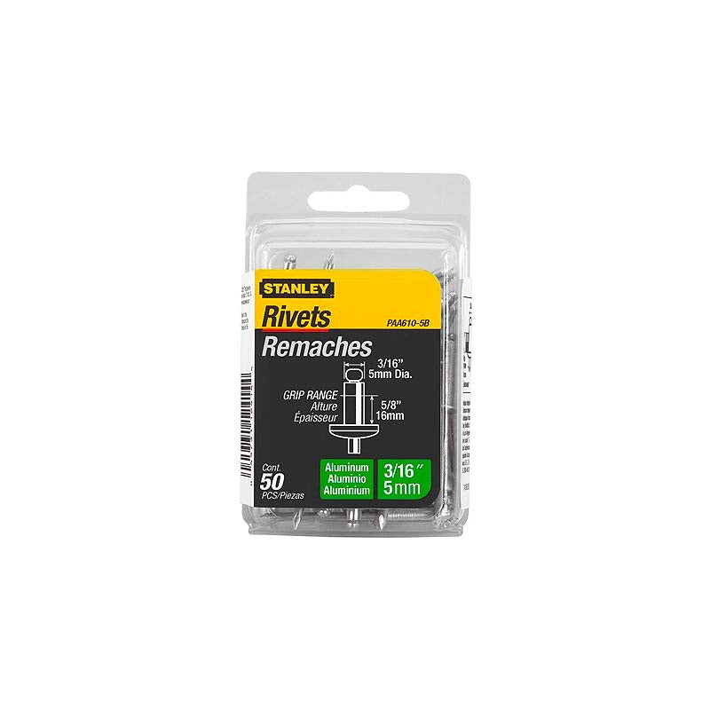 Stanley 3/16in x 5/8in Aluminum Rivets - 50pk