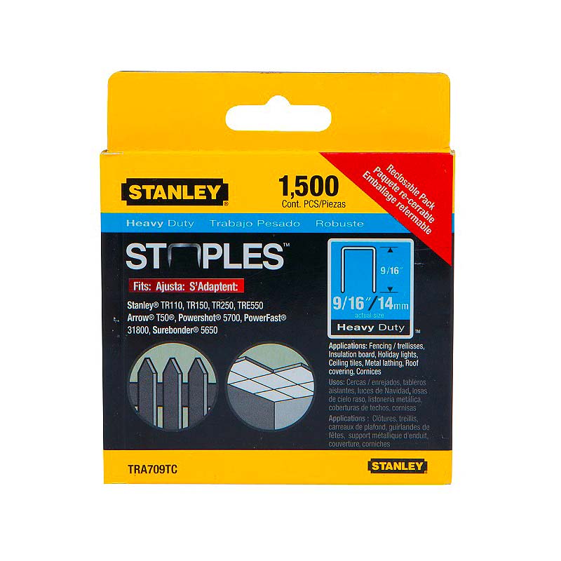 Stanley 9/16in Heavy-Duty Staples - 1,500pk