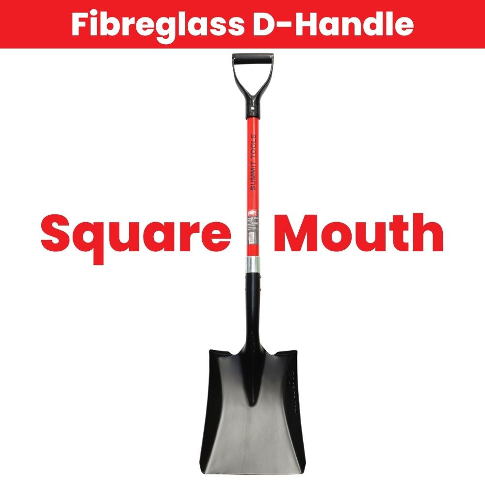 Summit ST10212 Square Mouth Shovel with Reinforced Fibreglass D-Handle