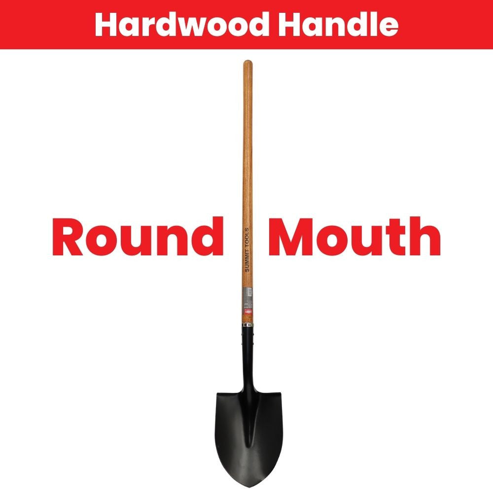 Summit ST10230 Round Mouth Shovel with Long Hardwood Handle