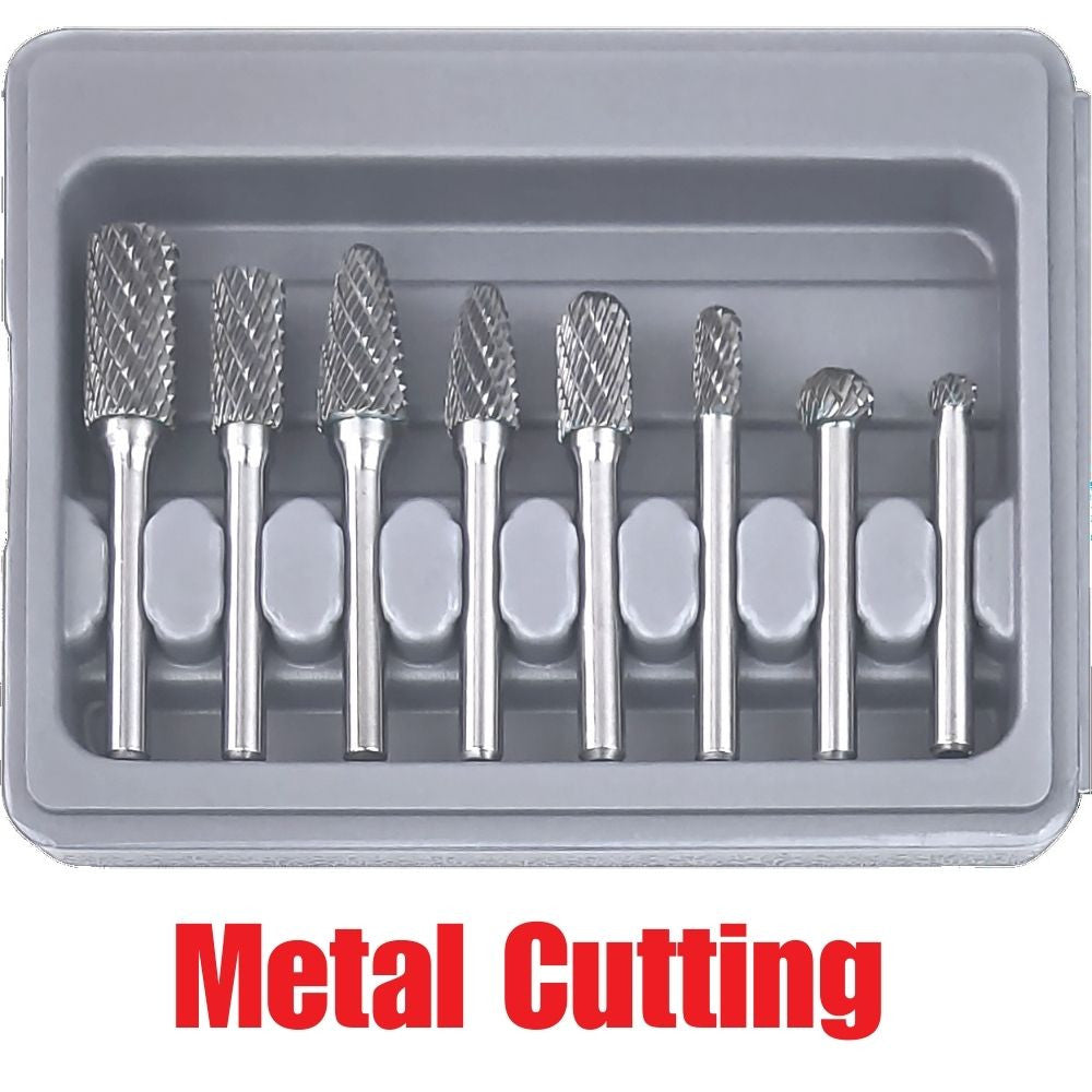 Truwerx 53540 8 piece Metal Cutting Carbide Rotary Burr Set