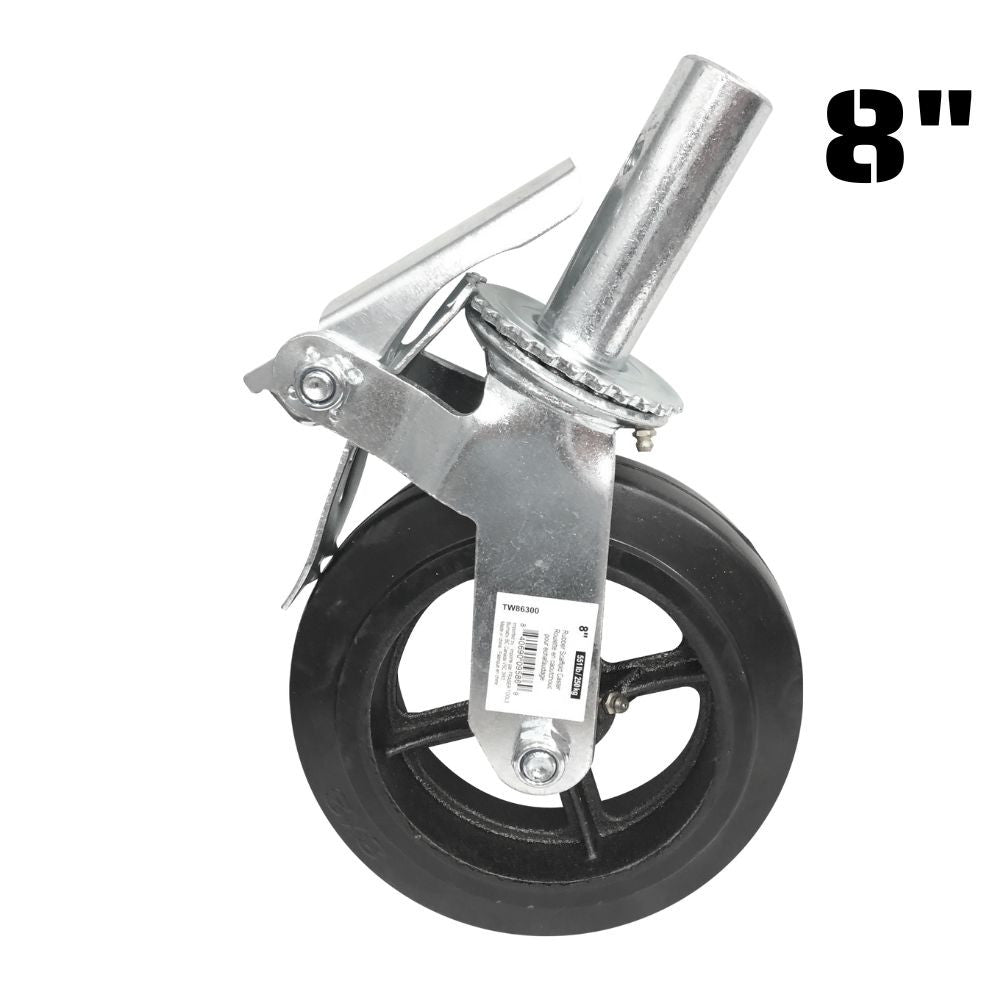 Truwerx 86300 8 Inch Rubber Runner Scaffold Caster Wheel
