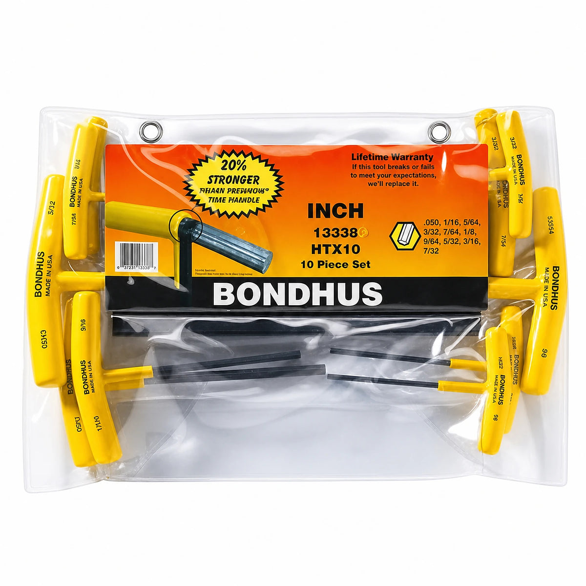 Bondhus 10pc SAE T-Handle Hex Tool Set
