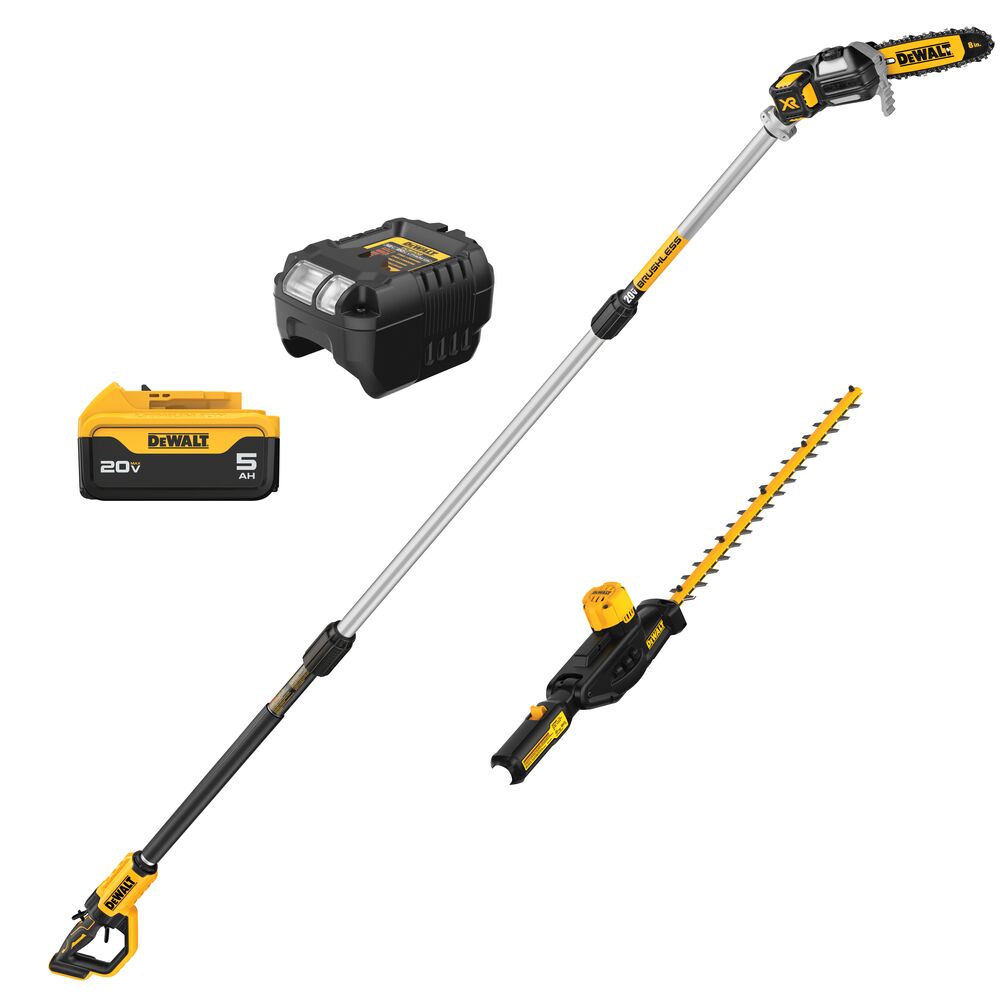 DeWalt DCKO86P1 20V MAX 2-Tool Cordless 8in Pole Saw & 22in Pole Hedge Trimmer Combo Kit