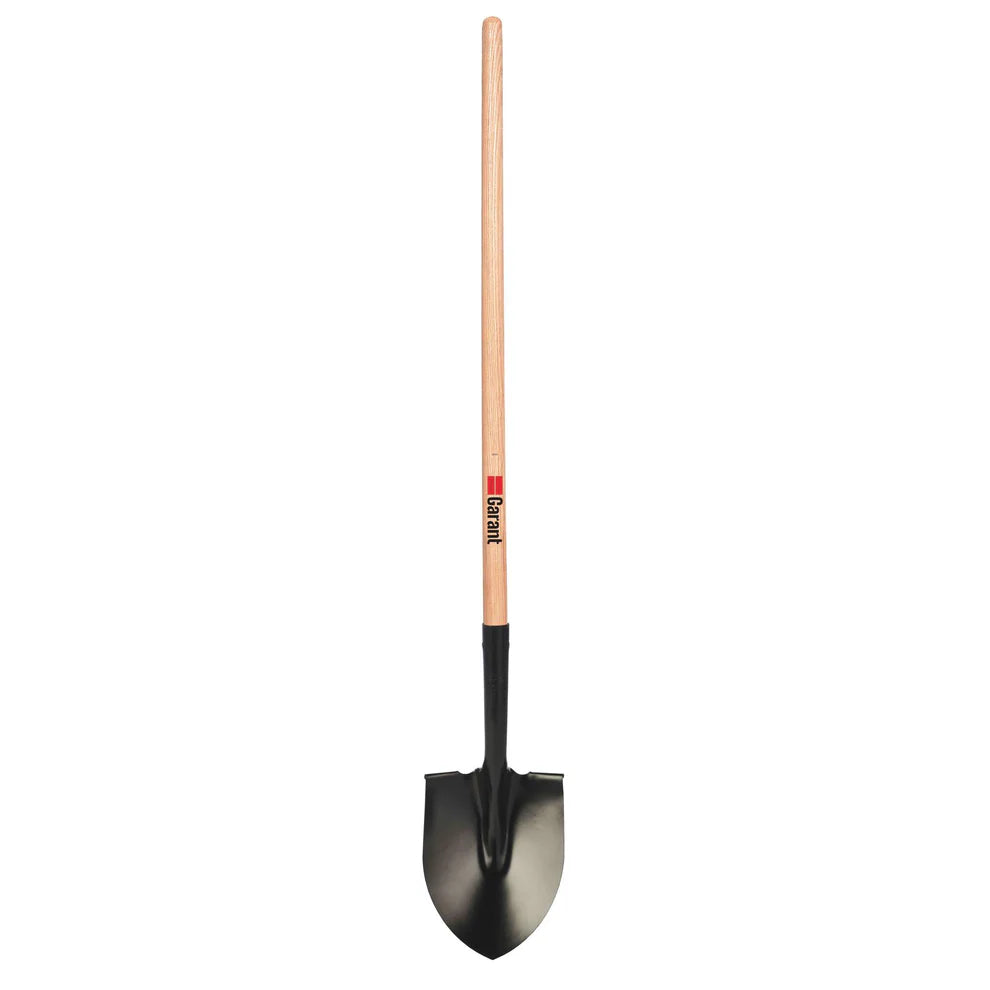 Garant Round Mouth Point Shovel with Long Wood Handle