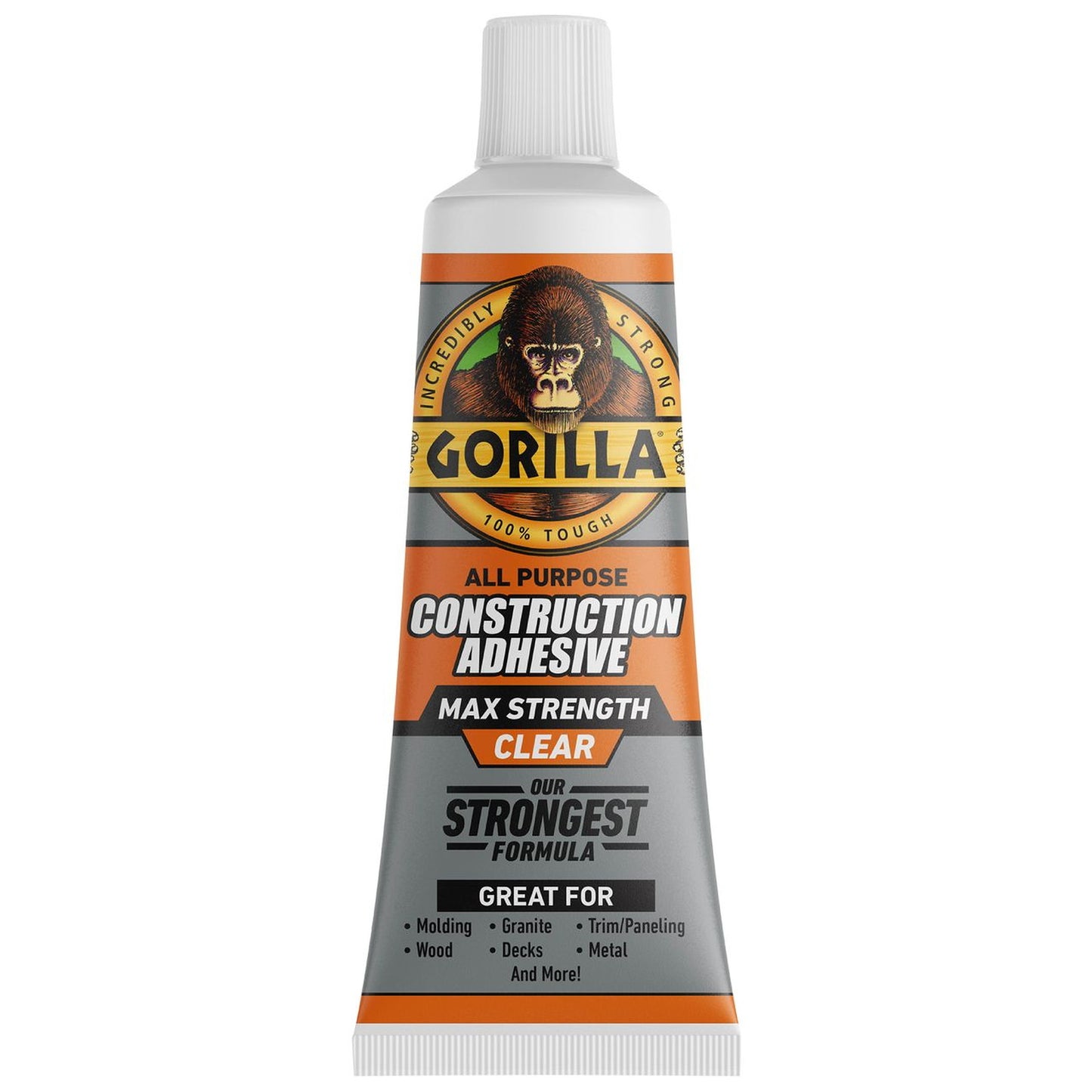 Gorilla 117431 Max Strength clear construction adhesive 74 mL, front product view