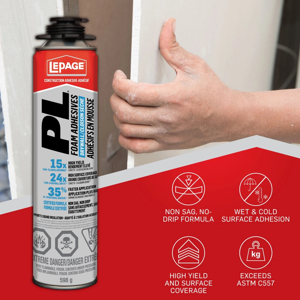 LePage 598g PL Drywall Foam Construction Adhesive - Beige