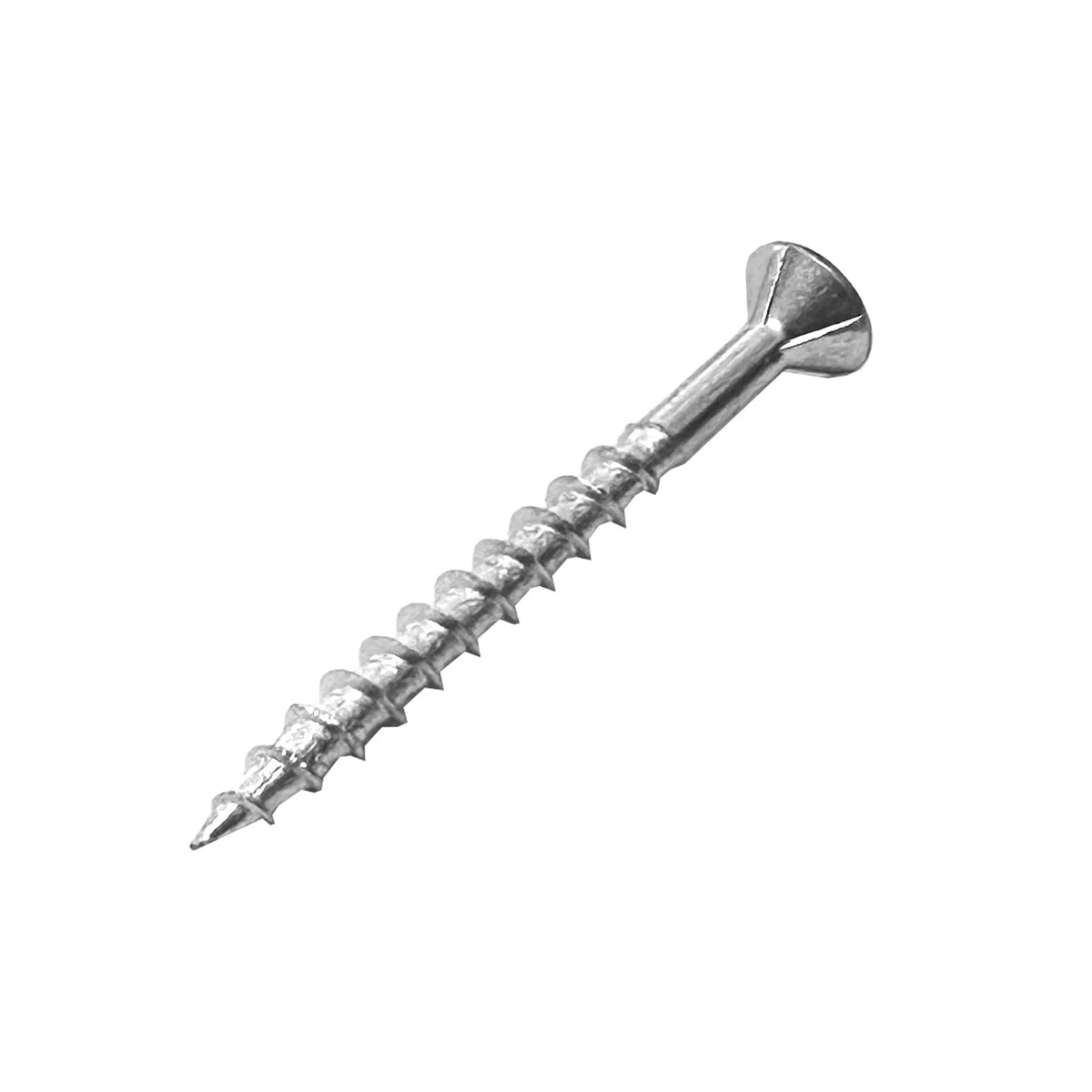 Marathon Hardware Robertson #8 x 1-1/8 Flat Head Screw with Nibs 2/3 threaded, Steel Zinc Finish - 100pk