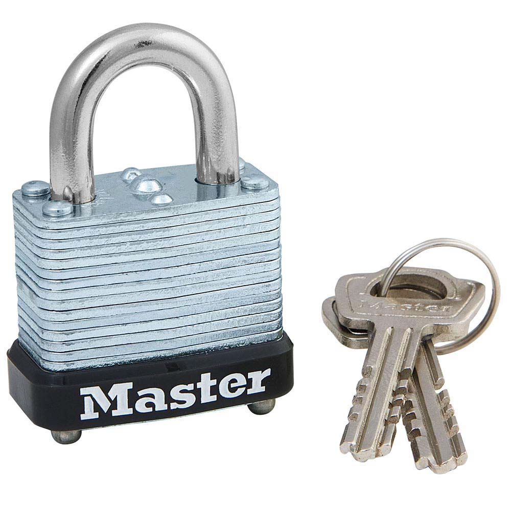 Master Lock 1-1/8in Wide Laminated Steel Warded Padlock