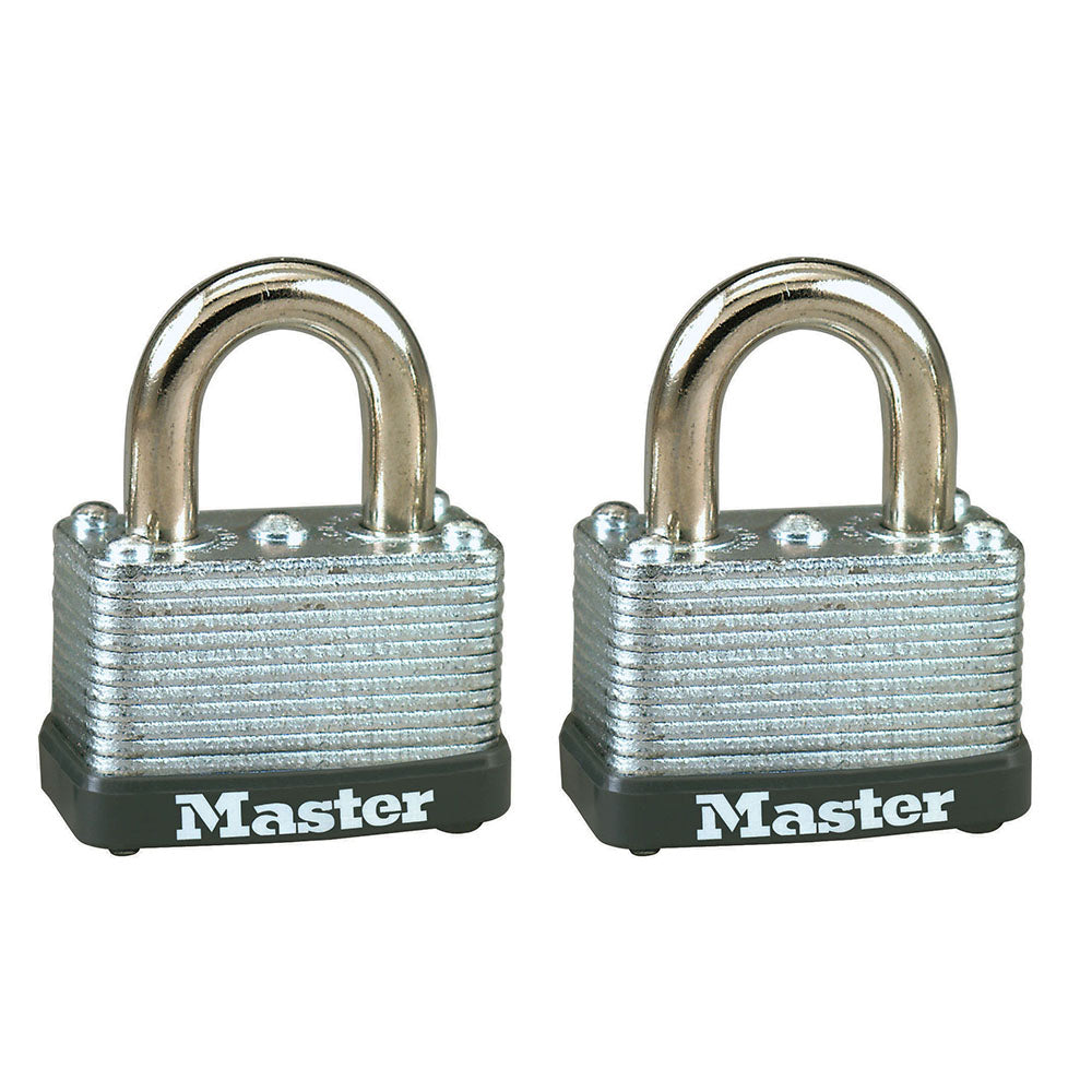 Master Lock 1-1/2in Wide Laminated Steel Warded Padlocks - 2pk