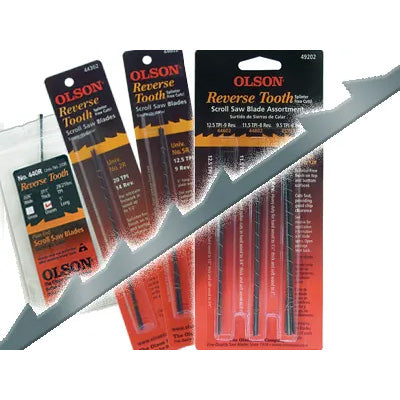 Olson 36pc Reverse Tooth Scroll Saw Blade Assortment Set