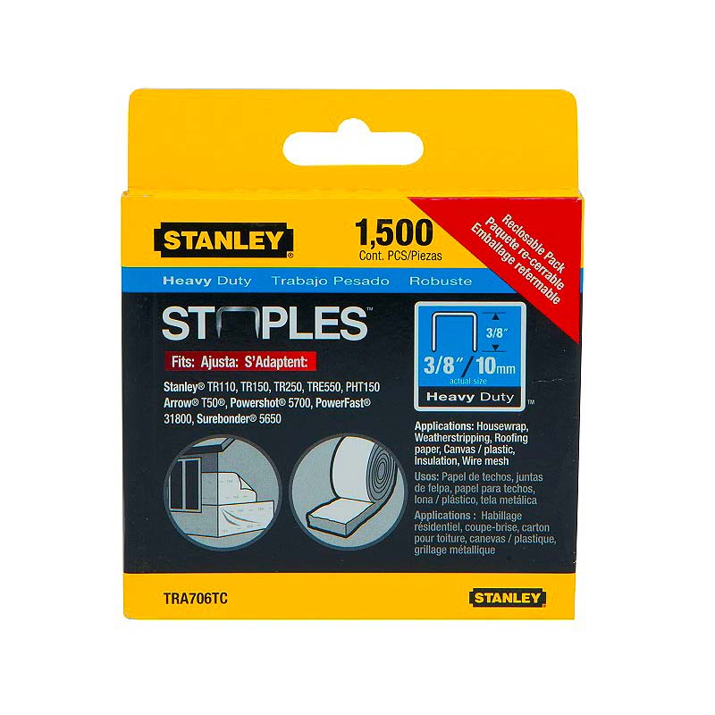 Stanley 3/8in Heavy-Duty Staples - 1,500pk