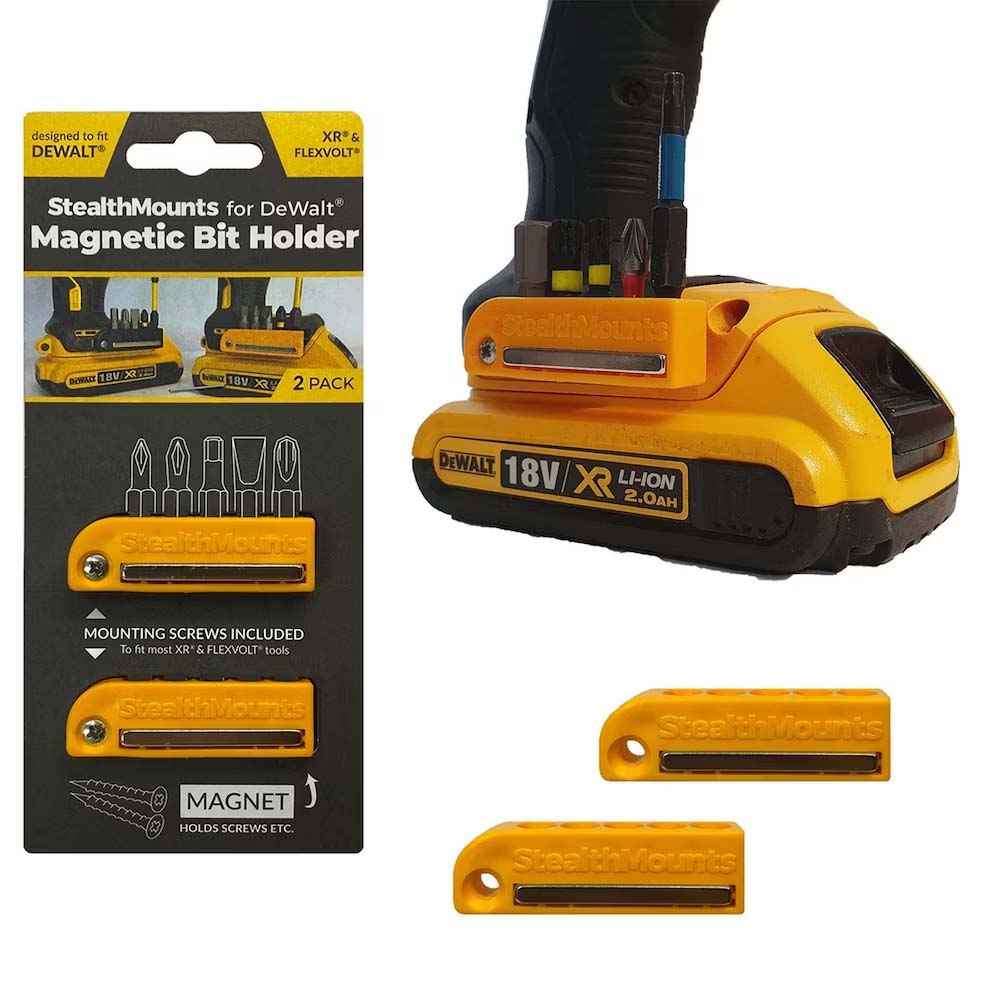 StealthMounts Magnetic Bit Holder for DeWalt XR & FLEXVOLT - 2pk