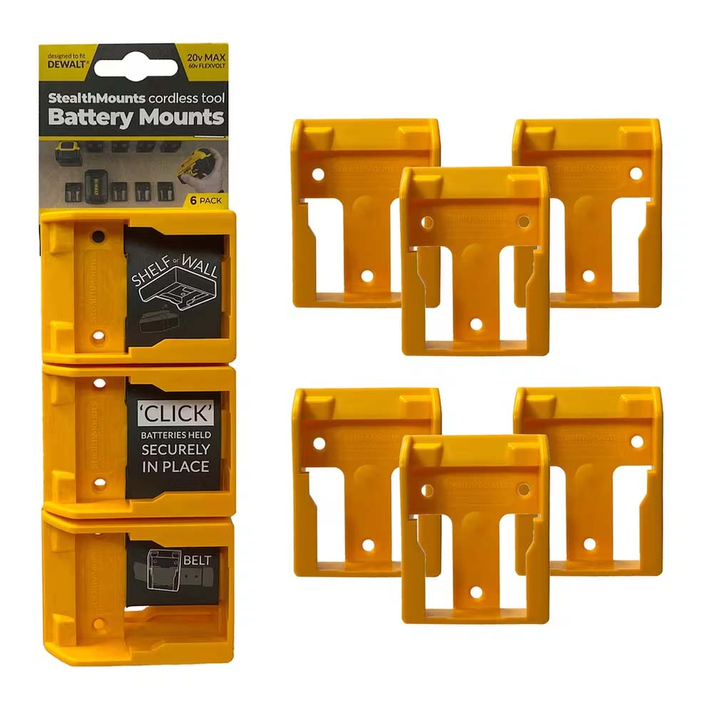 StealthMounts DeWalt 20V / 60V Battery Mounts - 6pk