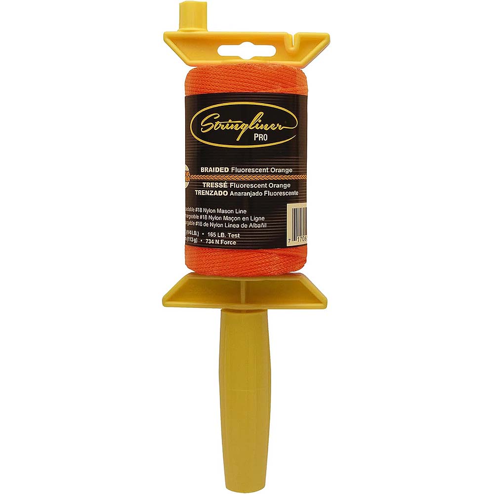 Stringliner PRO 250' Braided Fluorescent Orange Mason Line Reel