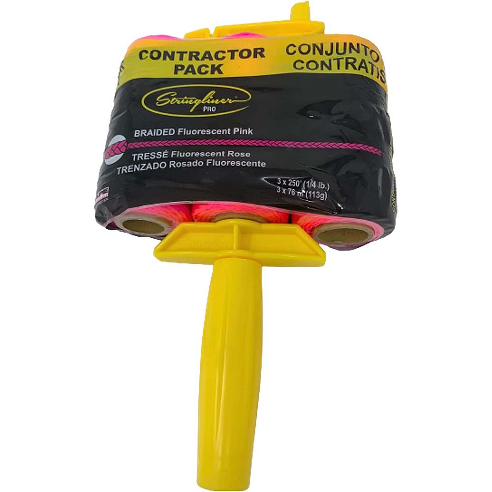 Stringliner PRO 250' Braided Fluorescent Pink Mason Line Reel