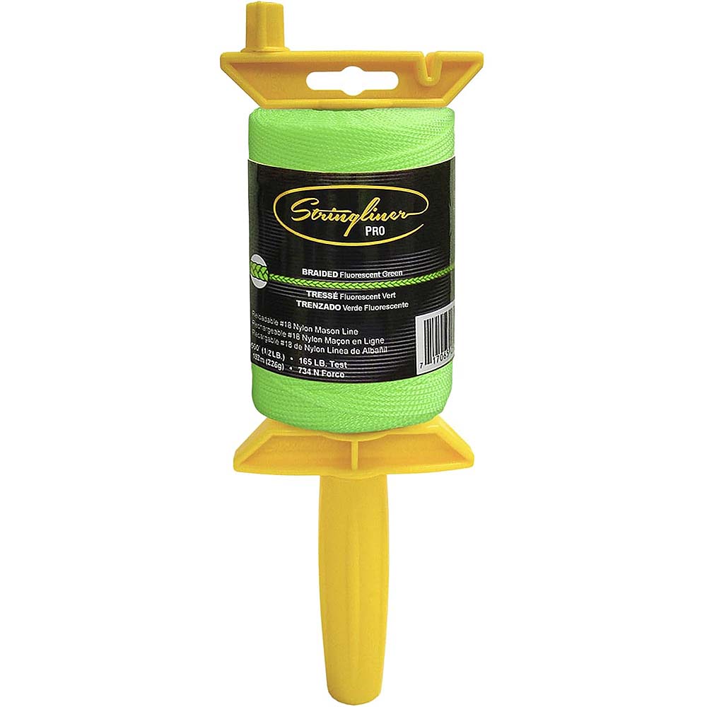 Stringliner PRO 500' Braided Fluorescent Yellow Mason Line Reel