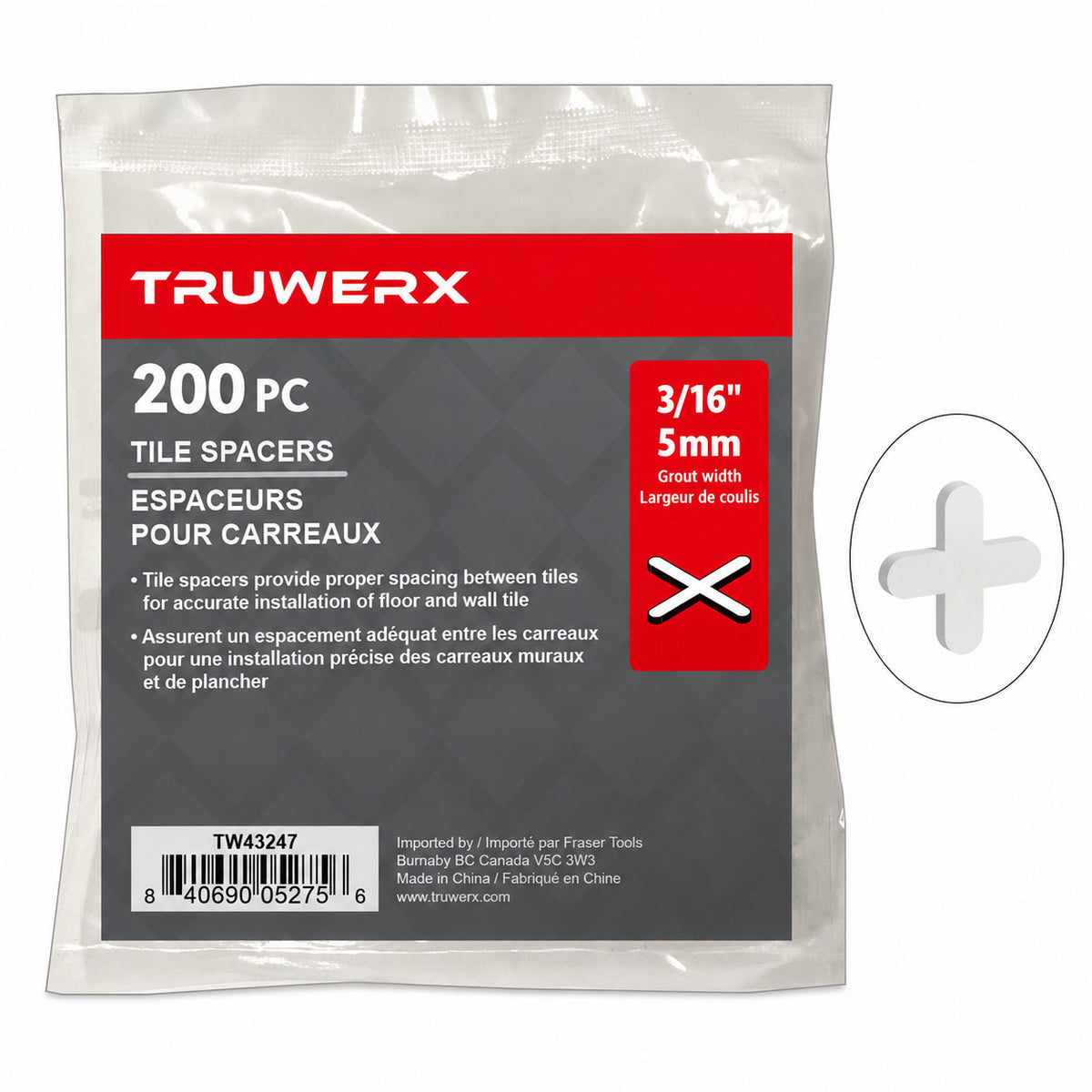 Truwerx X-Type Tile Spacers - 200pk