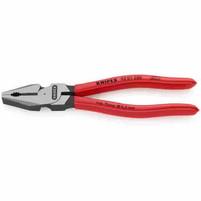 Knipex 8 inch High Leverage Combination Pliers looking straight on at the pliers