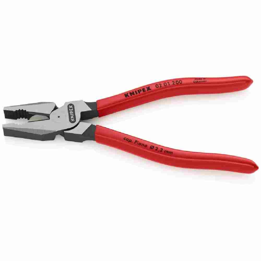 Knipex 8 inch High Leverage Combination Pliers looking straight on at the pliers