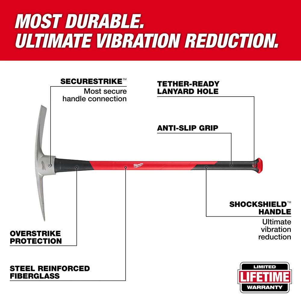 Milwaukee 5lb Pick Mattock with 36in Handle