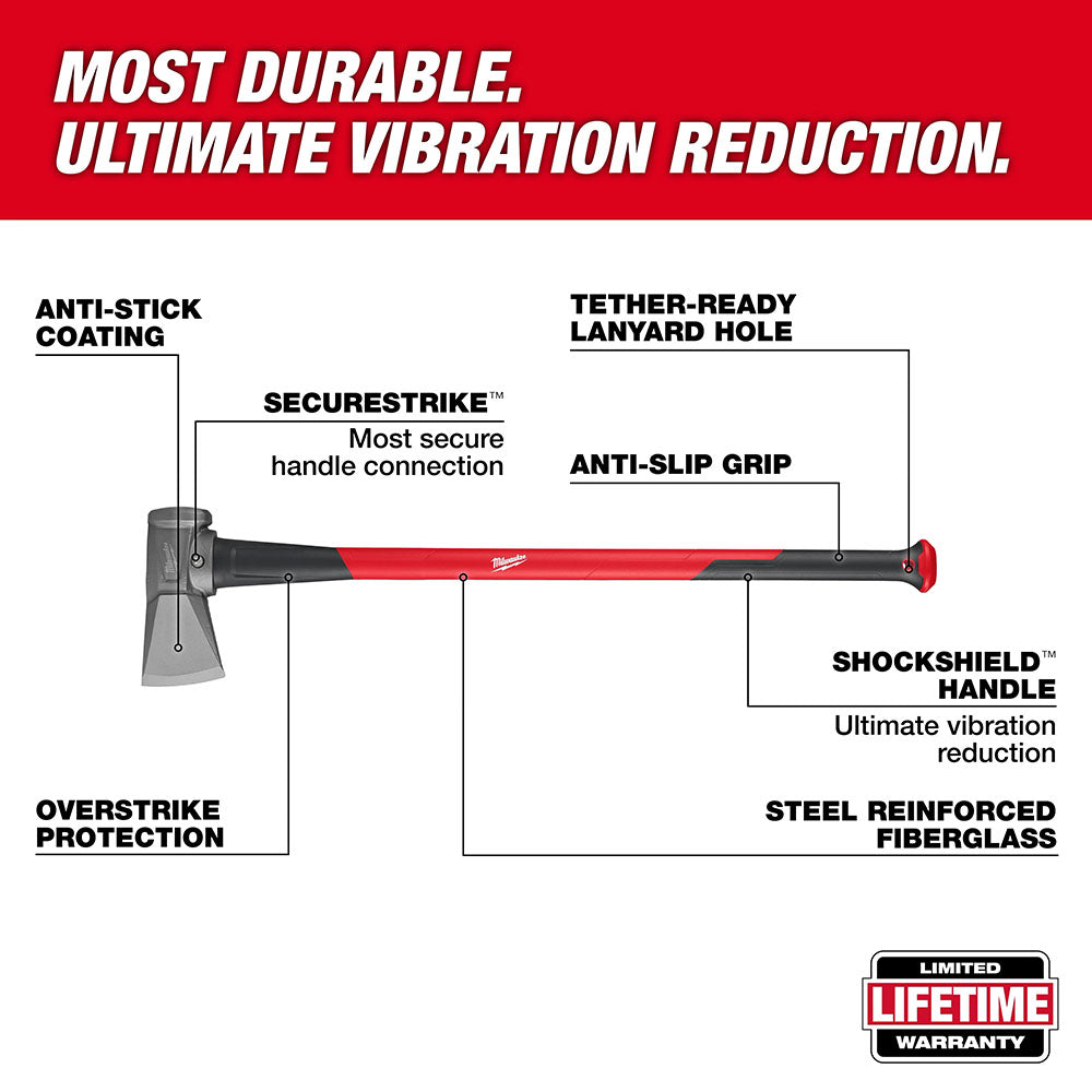 Milwaukee 8lb Splitting Maul with 36in Handle
