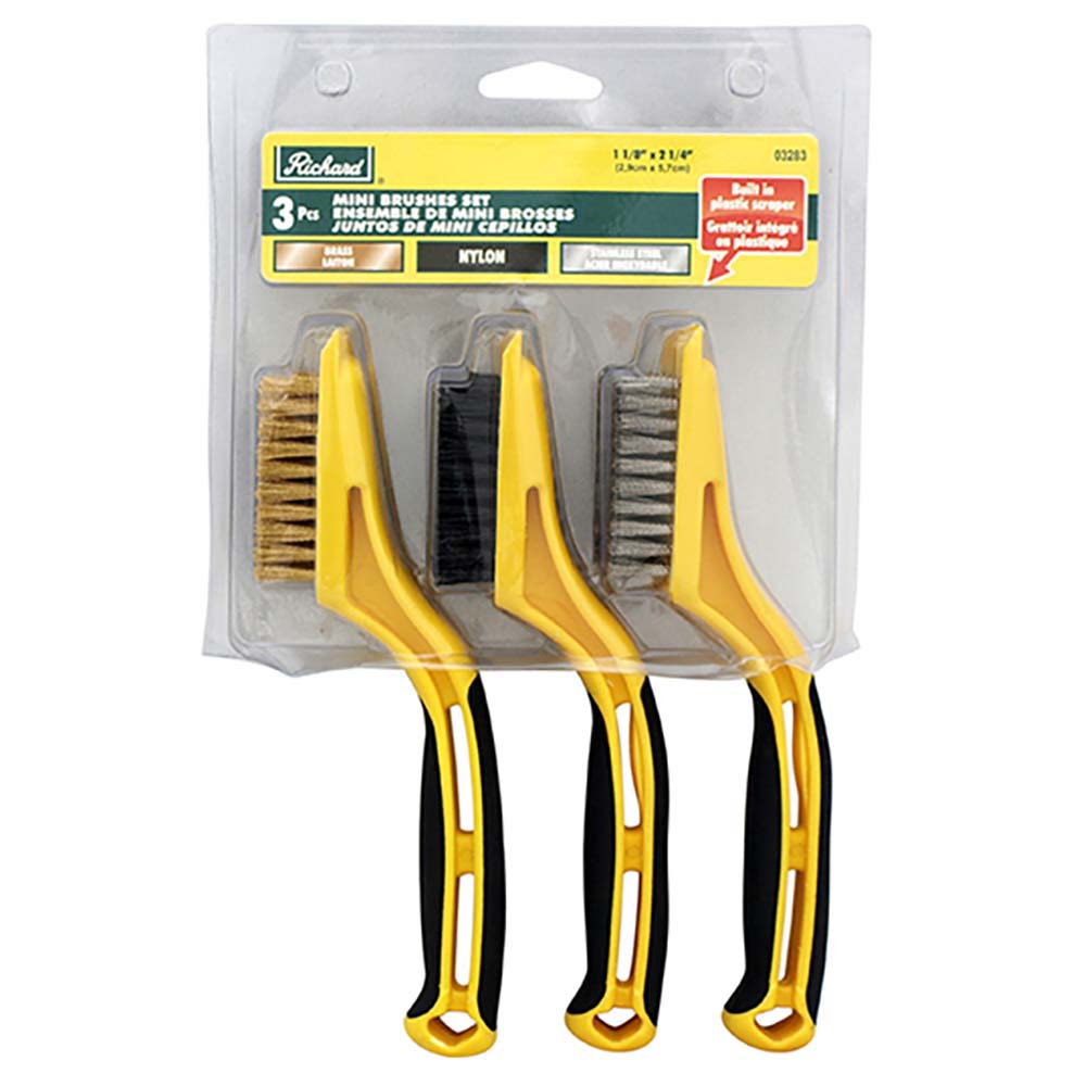 Richards 3pc Ergo-Grip Mini Wire Brush Set