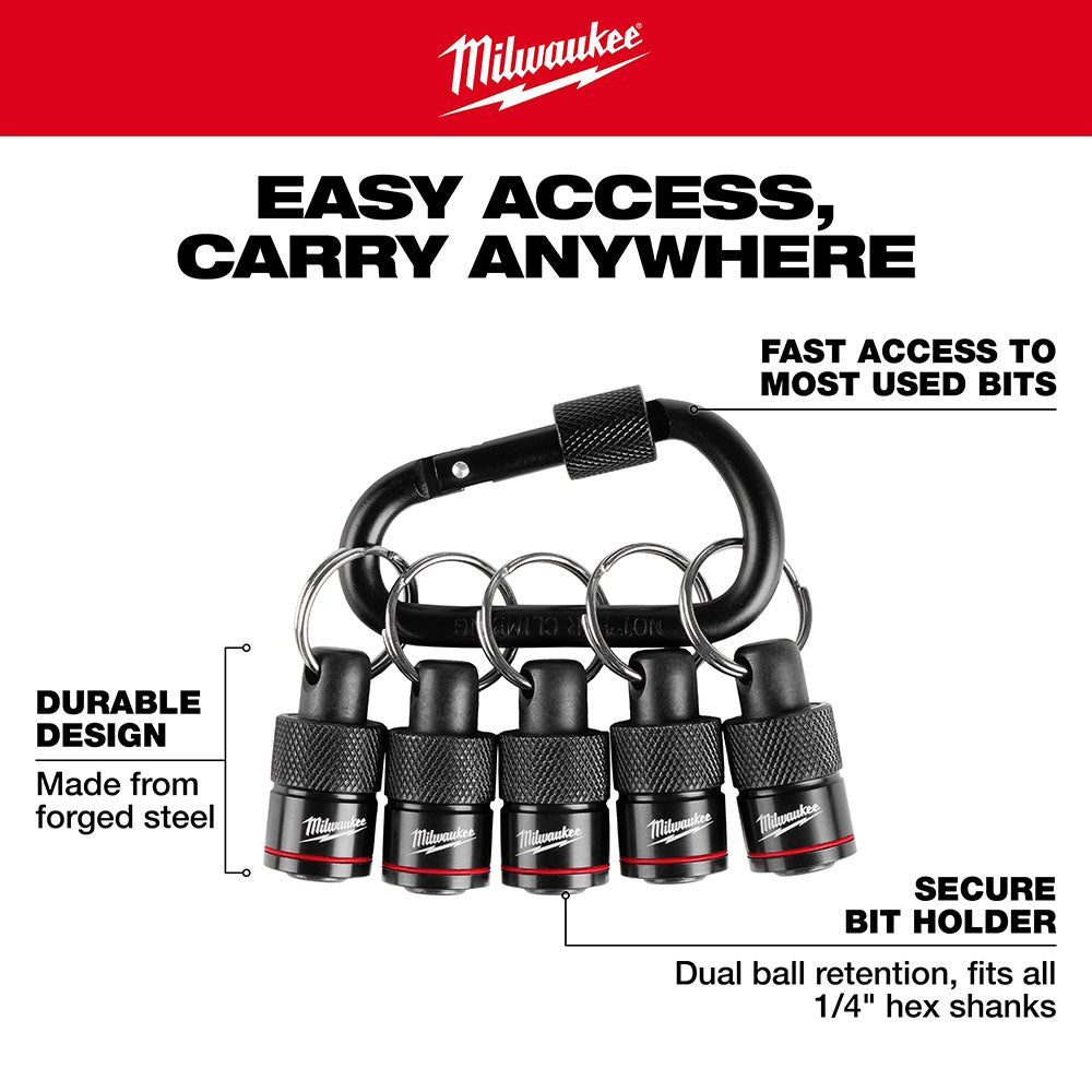 Milwaukee 5pc Bit Holder with Carabiner