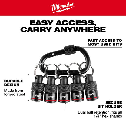 Milwaukee 5pc Bit Holder with Carabiner
