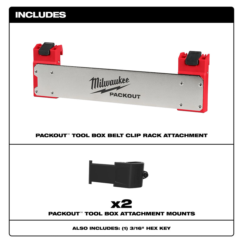 Milwaukee PACKOUT Tool Box Belt Clip Rack Attachment