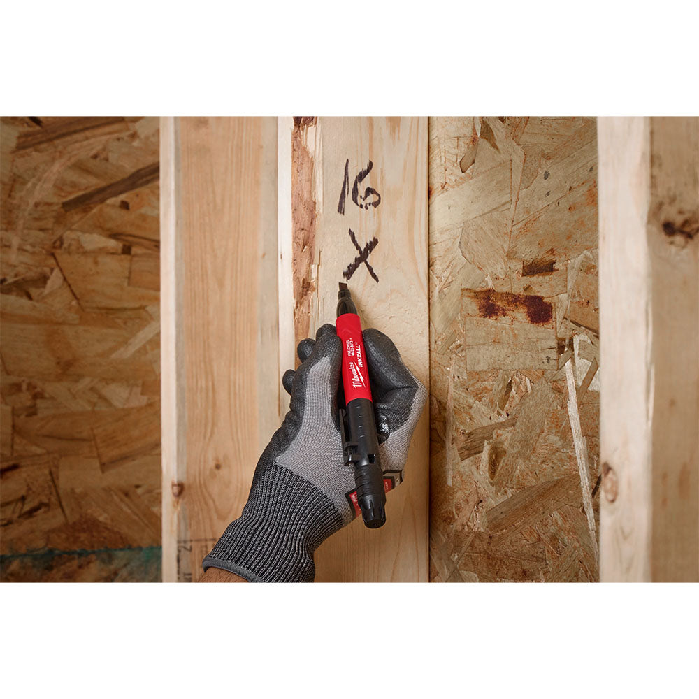 Milwaukee INKZALL Double Sided Black Jobsite Marker - Fine Point & Chisel Tip
