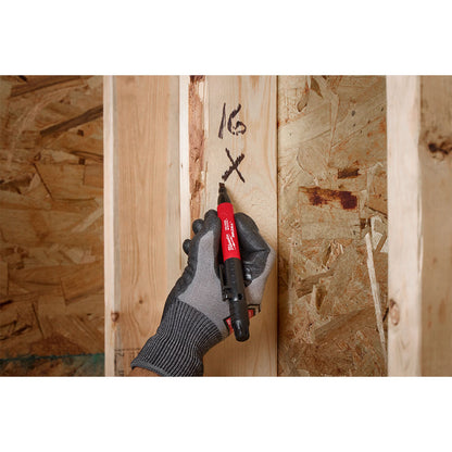 Milwaukee INKZALL Double Sided Black Jobsite Marker - Fine Point & Chisel Tip