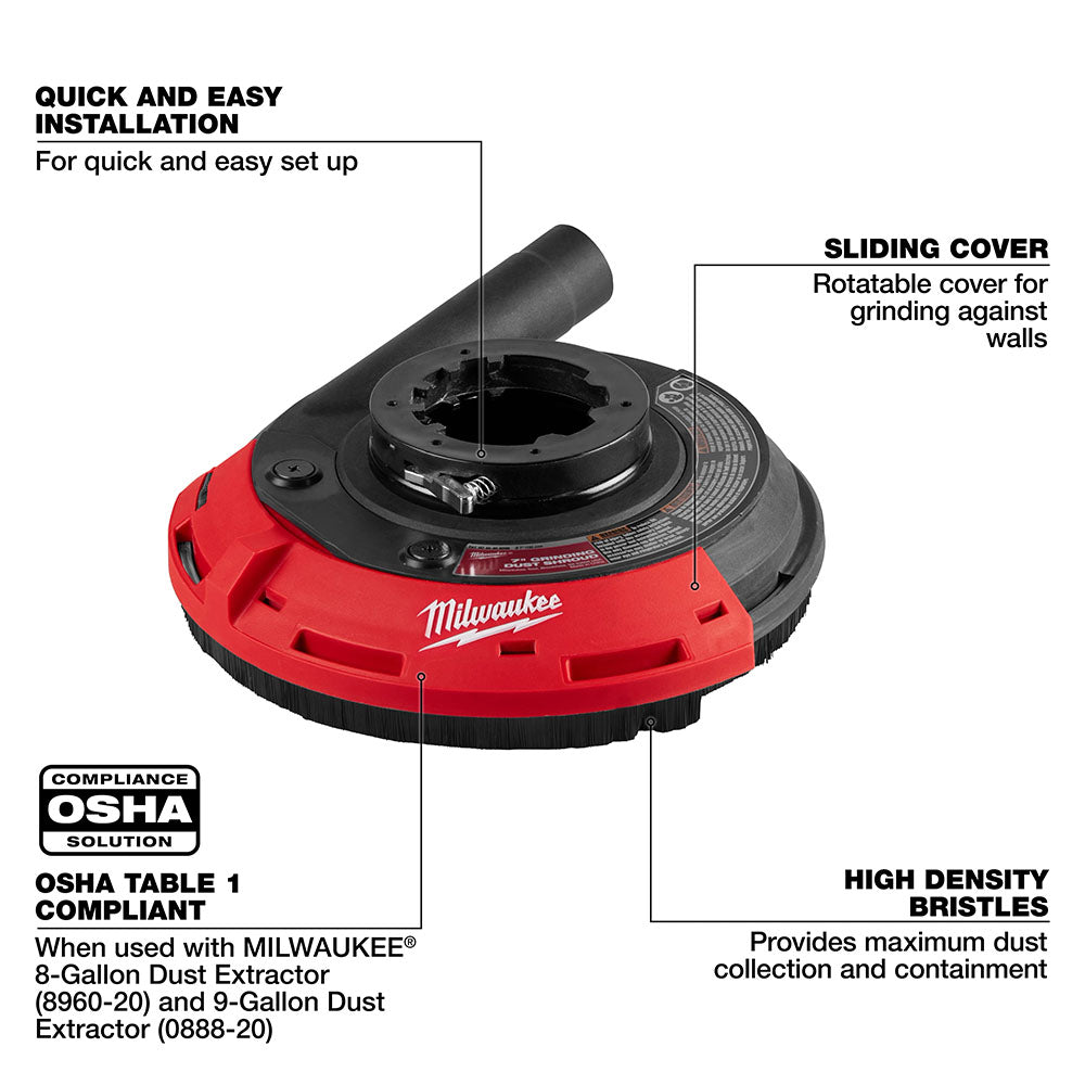 Milwaukee 7in / 9in Surface Grinding Dust Shroud