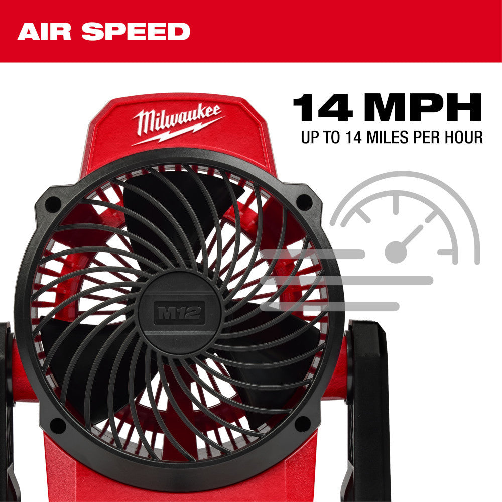 Milwaukee 0820-20 M12 Cordless Mounting Fan (Tool Only)