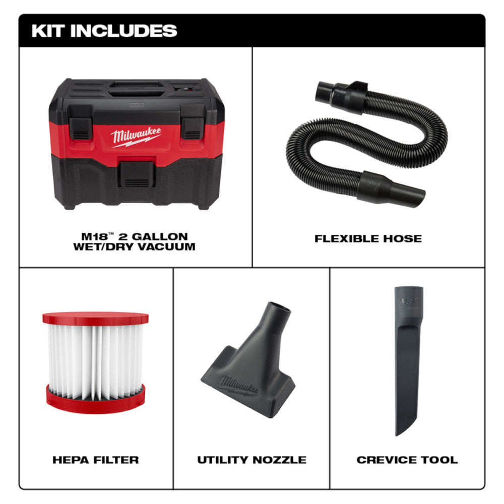 Milwaukee 0880-20 M18 Wet/Dry Vacuum (Tool Only)