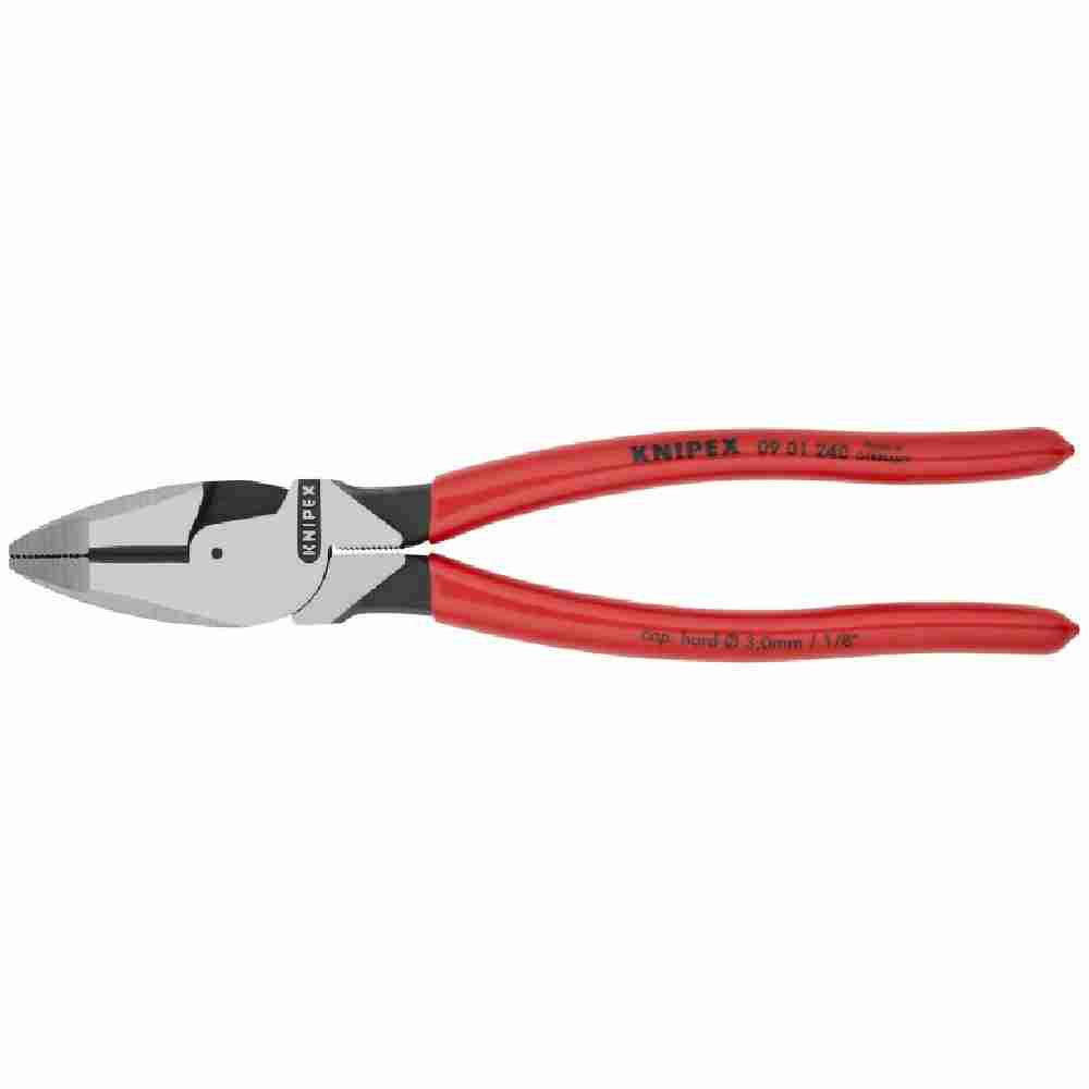 Knipex 9-1/2 inch High Leverage Combination Pliers looking straight on at the pliers
