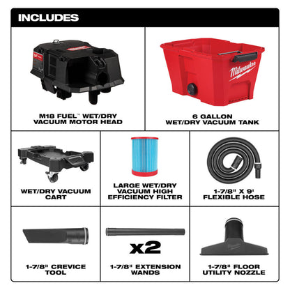 Milwaukee 0910-20 M18 FUEL 6 Gal Brushless Wet/Dry Vacuum (Tool Only)