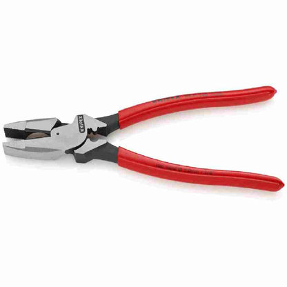 Knipex 9-1/2 inch Ultra High Leverage Lineman's Pliers with Crimper looking at pliers with the jaw open