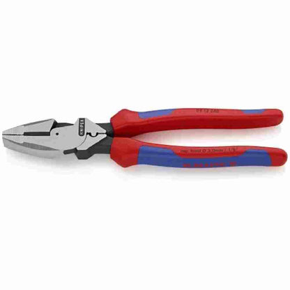 Knipex 9-1/2 inch Ultra High Leverage Comfort Lineman foots Pliers with Crimper looking at pliers on slight angle