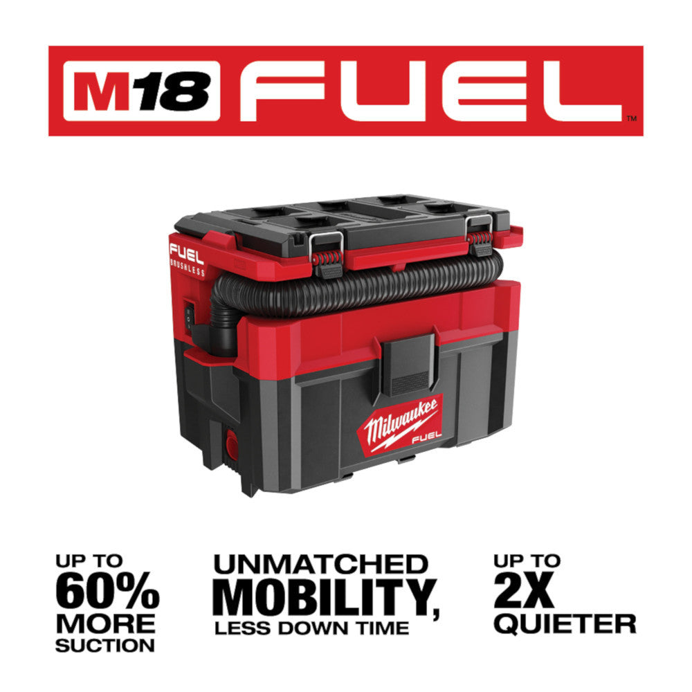 Milwaukee 0970-20 M18 FUEL PACKOUT 2.5 Gallon Wet/Dry Vacuum (Tool Only)