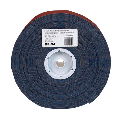 3M Drywall Foam Backed Cloth Abrasives 10239Na 120 Grit 3 5-16 Inch x 12 Yd 5 Rolls-Case