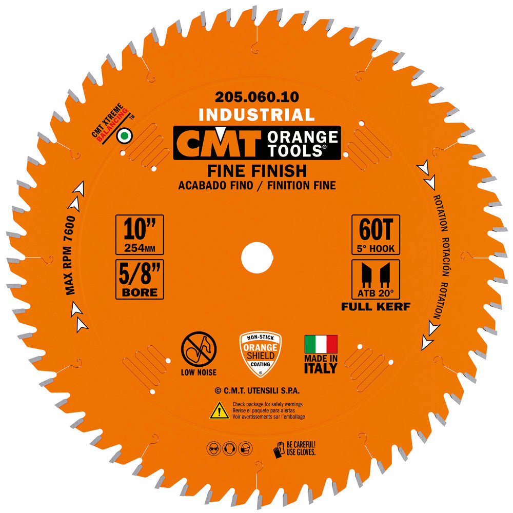 CMT 10in 60T Industrial Cut-Off ATB Circular Saw Blade
