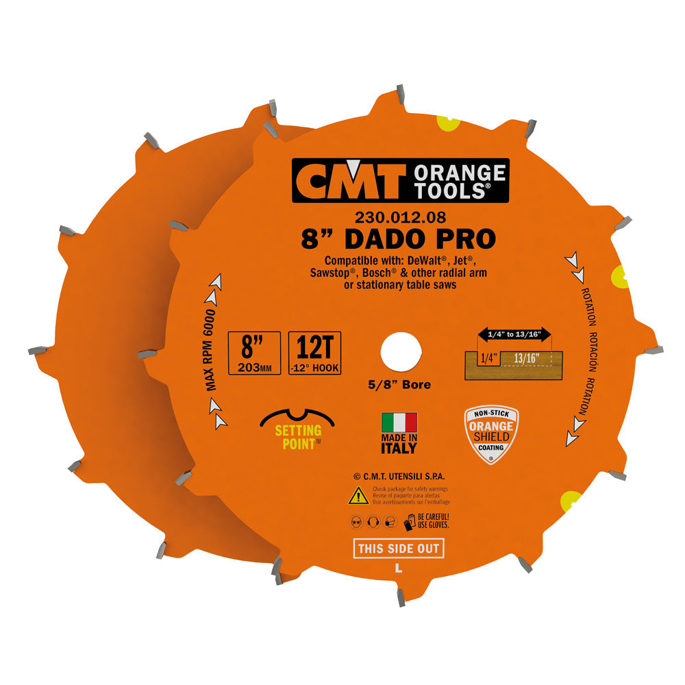 CMT 8in Precision Dado Pro Set