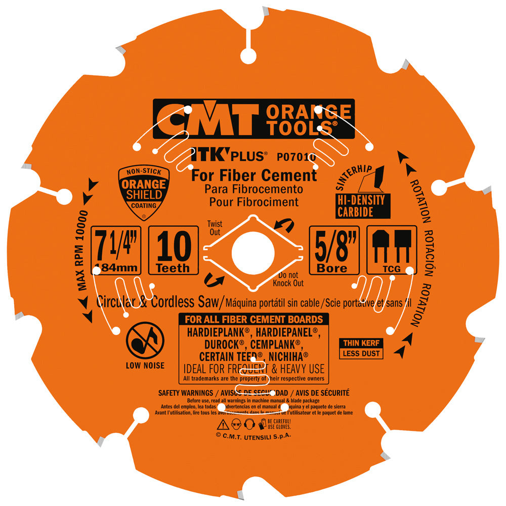 CMT 7-1/4in x 10T ITK Plus Fiber Cement Saw Blade