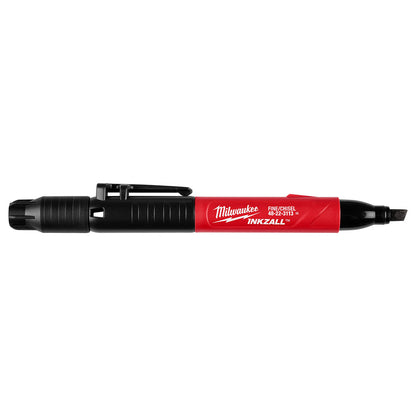 Milwaukee INKZALL Double Sided Black Jobsite Marker - Fine Point & Chisel Tip
