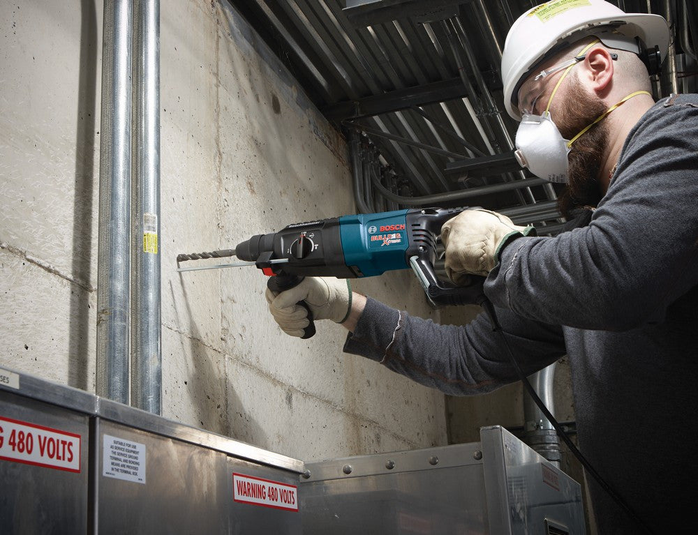 Bosch 11255VSR 1 inch SDS-Plus Bulldog Xtreme Rotary Hammer in action (accessories sold separately)